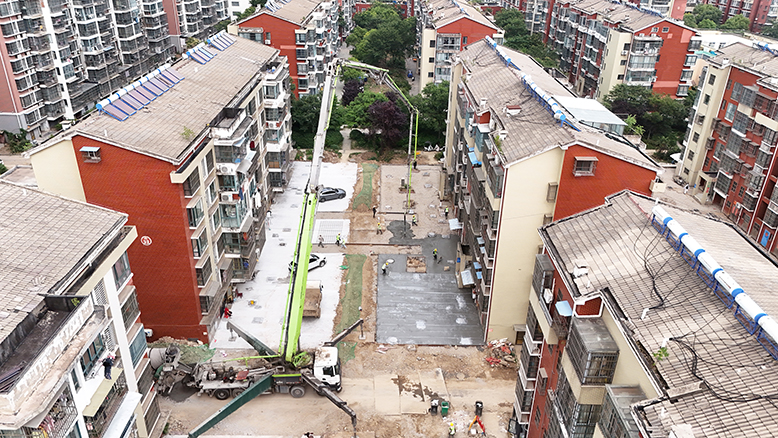 滨海江南新城小区改造提升工程施工现场